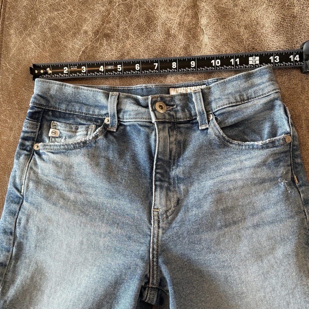 AG Brinley Mid Rise Straight Jeans 24 Japanese Fabric Raw Hem Denim - Picture 11 of 13